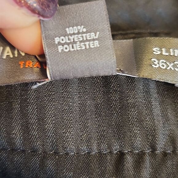 Van Heusen NWT Traveler Slim Fit taupe men's dress pants, 36x34 - Picture 9 of 10